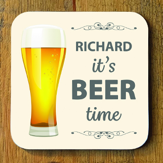 Beer Time Personalised Coaster