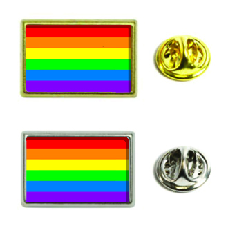 Rainbow Insert Lapel Pin - Rectangle 21x13mm