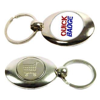 Silver Plated Shopping Trolley Keyring QBMZ-25