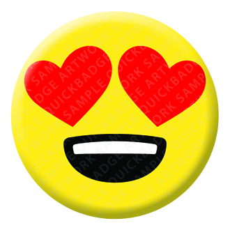 Smiling Face Heart Eyes Emoji Button Pin Badge